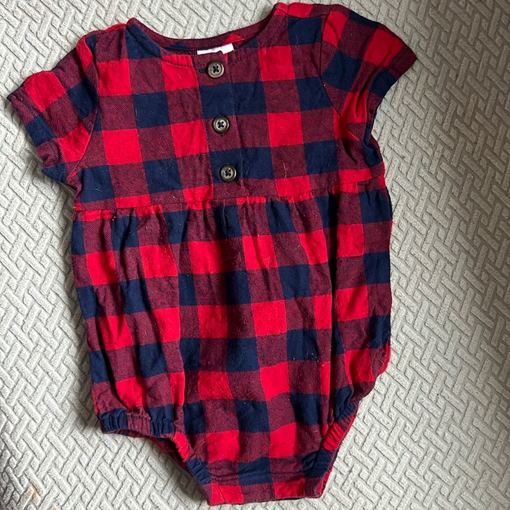 Hanna Andersson Plaid Flannel Bubble Romper